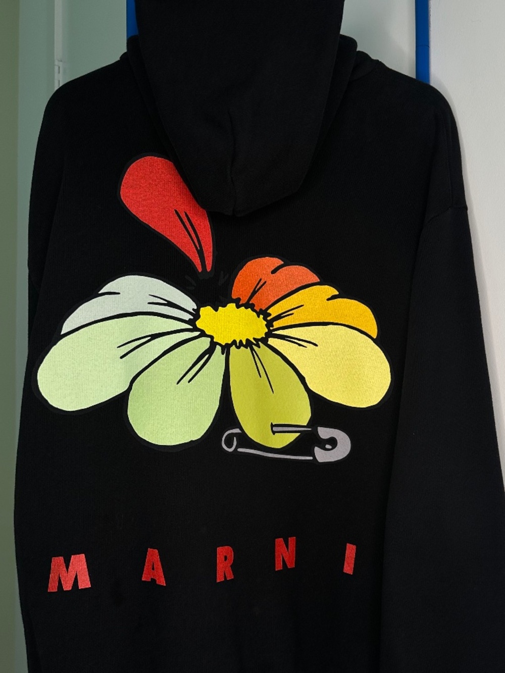 MARNI Black Flower Pin Graphic Hoodie